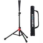 Storgem Batting Baseball tee Softball, Easy to Adjustable Height,Portable Tripod Stand Base Tee for Hitting Training Practice,with Carrying Bag (Black Red)