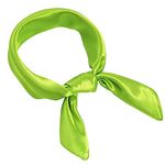 Pistha Chiffon Scarf Square Ribbon Neck Scarf Satin Scarf Handkerchief for Halloween Retro Women Girls Costume Accessory (green, 23.6 * 23.6 inch)