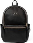 Freshly Picked Classic City Backpack II, Vegan Leather Diaper Bag Backpack with Changing Pad & Water-Resistant Lining, 10-Pocket Black Diaper Bag for Baby Mom, Toddler Mom, and Beyond (Ebony)