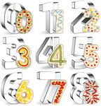 FUSOTO 9PCS Number Cookie Cutters S