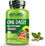 NATURELO One Daily Multivitamin for Women (50+) - with Natural Food-Based Vitamins, Minerals, Fruit & Veg Extracts - Iron-Free Menopause Supplement - 120 Vegan Capsules |4 Month Supply