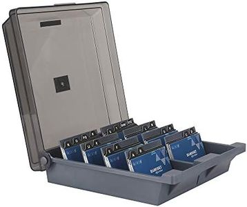 Hamosky Business Card Holder Box Business Card Box Business Card File Business Card Storage Business Index Card Organizer Rolodex, 500 Cards, Card Size: 2.2"x3.6", 4 Divider Board and A-Z Guides, Gray (8 Dividers)