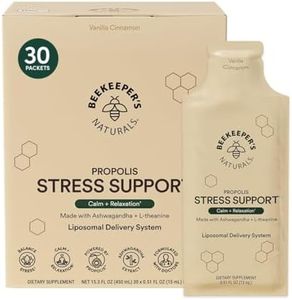 Ashwagandha Liposomal Stress Support by Beekeeper's Naturals, 600mg with Propolis, L-Theanine, Anti-Stress Support for Calm & Relaxation, 30ct