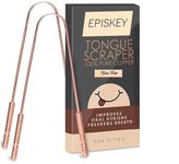 EPISKEY Ayurveda Copper Tongue Scraper Cleaner | Perfect Surgical Tongue Scraper | Best Remedy for Bad Breath | Maintains Oral Hygiene | Thick Safe Blunt Edges | Comfortable Grip(PACK OF 2)