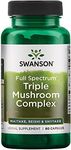 Swanson, Full Spectrum Triple Mushroom Complex, Maitake Reishi Shiitake, 60 Capsules, Soy Free, Gluten Free, Non-GMO