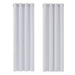 Deconovo Window Treatments Eyelet Thermal Insualted Room Darkening Curtains Energy Saving Curtains for Kids Bedroom Silver Grey 42 x 84 Inch 2 Panels