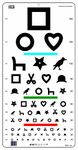 Ewing Illiterate OPTOMETRIC Visual Acuity Eye Chart - 6 m - 28 x 56 cm