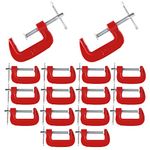 AEIOUS 16Pack 2Inch C Clamps Set, Heavy Duty C-Clamp for Woodworking, Quick-Grip C Clamp with Throat Depth 1-3/16-Inch, 2-Inch Jaw Opening Clamp for Welding, Building, Repairing