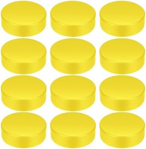 Shappy 12 Pcs Foam Hockey Pucks 3 Inch Ice Hockey Pucks for Practicing and Classic Training Indoor Floor Game Outdoor Sports Hockey Supplies for Adults, Regulation Size(Yellow)