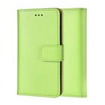 Genuine Leather Bookcase for iPhone 4-4S, Premium authentic Genuine Leather Wallet case with Magnetic, Kickstand, Cash & Card Slots Stockproof SlimFlip bookcase cover (Green)