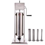 Hakka 15 Lb Sausage Stuffer Commercial, 2 Speed Vertical Sausage Maker Manual Sausage Filler Machine, Stainless Steel