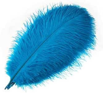 Mwoot 10pcs Natural plumas de avestruz, 10–12 pulgadas (25–30 cm) Ostrich pluma para boda mesa decoración para el hogar (Azul)