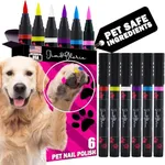 Jim&Gloria PAW-SAFE Dog Nail Polish Pen Set, Dark Or Light Nails No Odor Quick Dry, 6 Colors Pens, Ideal Gifts for Small or Big Girl Dog Accessories, Pet Costume, Birthday Supplies, Pet Grooming Kit