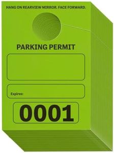 100 Pack Temporary Parking Permit Hang Tags Numbered 0001-0100, Hanging Passes for Car Mirrors, Bulk (Green, 3.15 x 4.75 in)