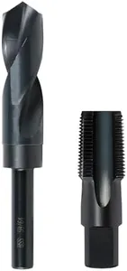 RURITKIT 3/4-14 NPT Pipe Tap and 59/64" drill Set, Carbon Steel Hand Threading Plumbing Tap Set for Plumbers Mechanics DIY Thread cutting tools