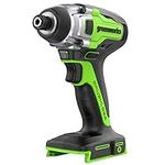 Greenworks GD24ID3 Cordless Impact Drill Driver with Brushless Motor, 2800rpm, 4000ipm, 300Nm Torque 1/4" Hex Chuck WITHOUT 24V Battery & Charger, 3 Year Guarantee