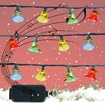 Biswing Christmas Musical Bell String Lights, 7 Functions 30-Count Christmas Decorative Lights Green Wire, 25 Classical Holiday Songs & Multicolor Bells for Indoor Xmas Tree Home Bedroom Decorations