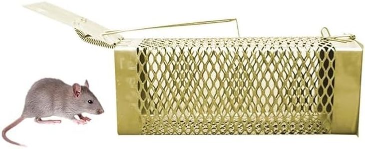 Neha Traders | Rat,Mouse,Rodent Trap Cage Rustic For Home & OfficeRat Trap Cage (26 X 11.5 X 10 cm) Iron Gold Color Criss Cross Design Heavy Quality (Large)