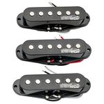 Wilkinson High Output Ceramic Single Coil Pickups Set for Strat Style Electric Guitar, Black