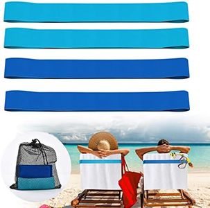 4 Pack Towel Bands for Beach, Pool & Cruise Chairs, The Better Towel Chair Clips Towel Holder Beach Towel Clips