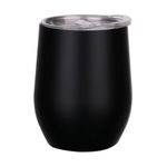 Giftana Coffee Tumbler with Lid 350ml, Double Wall Vacuum Insulated Travel Mug,Tumbler for Wine, Cocktails, Birthday Gifts for Friends, Valentine Gift for Girlfriend Boyfriend Husband (Black)