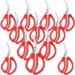 Gisafai 20 Pcs Kitchen Seafood Scissors for Crab Bulk, Red Leg Scissors Multifunctional Stainless Steel Shears Crab Leg Crackers Fish Crab Shrimp Lobster Scissors for Kitchen Seafood Peeling Tools