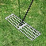 Byhagern Lawn Leveling Rake 91×25cm - Heavy Duty Lawn Leveller - stainless steel pole with a handle for less effort Lawn Lute, Levelawn Tool for Garden, Golf Course, Farm, Backyard