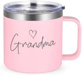 LiqCool Grandma Mug 14 Oz, Grandma Christmas Birthday Gifts, Best Grandma Grandma to Be New Grandma Gifts, Gifts for Grandma from Grandchildren, Stainless Steel Insulated Grandma Coffee Mug Cup(Pink)