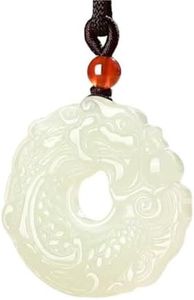 Fairchild Gemworks Jade pendant jade necklace jade earrings are suitable as birthday gifts for your girlfriend, mother or wife. They symbolize good luck. (WHITE)