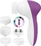 Face Scrubber | Facial Cleansing Brush Exfoliator Skin Care Beauty Products Powered Electric Wash Exfoliating Skincare Women Spin Cleanser Tools Cleaning Scrub Washer Self Care (Amethyst)