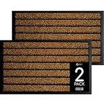 Ubdyo 2 Pack Door Mats for Outside Entry - Extra Durable Front Door Mat - Non Slip Welcome Mats for Front Door Outdoor - Doormat - Floor Mat - Indoor Door Mat - 30'' x 17'', Bright Brown