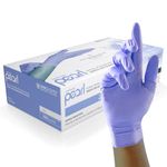 Unigloves Sapphire Pearl Nitrile Examination Gloves - Multipurpose, Powder Free and Latex Free Disposable Gloves - Box of 100 Gloves, Sapphire, Small (GP0082)