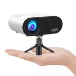 Mini Projector, VISSPL 1080P WiFi Bluetooth Portable Projector, Outdoor Movie Projector with Tripod, 15000L Home Video Projector Compatible with iOS/Android Phone, Tablet,Laptop,TV Stick,HDMI,USB