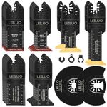 LEILUO 29Pcs Multitool Blade Kits for Wood Nails Drywall Cutting Oscillating Saw Blades Universal Oscillating Tool Blades with Storage Bag Compatible with DeWalt Makita Dremel and More