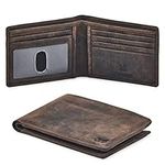 Real Leather Mens Bifold Wallet RFI