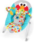 Bright Starts Sesame Street Baby Bouncer Soothing Vibrations Infant Seat - I Spot Elmo! with Cookie Monster and Big Bird - Removable-Toy Bar, 0-6 Months Up to 20 lbs