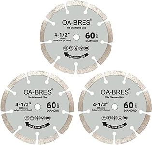 3Pack 4-1/2-Inch 60-Grit Diamond Compact Circular Saw Blade with 3/8-Inch Arbor, for Cutting Ceramic Tile, Stone Tile, Backer Board and Cement