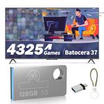 128G Wireless Retro Game Console USB Drive, Store 43254 Retro Games, 74 Emulator Console for Arcade/Maze/Racing, Plug and Play Video Games for Steam Deck/Win 600/PC, Support Win 8.1/10/11, Batocera 37