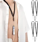 APDTEK 2 PCS Peritoneal Dialysis Transfer Set Catheter Holder Accessories for Baxter 5C4482 5C4483, PD Secure Shower Support for Men Women with 4 PCS Ajustable Neck Lanyards - Black