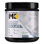 MuscleBlaze 100% Clean Raw Whey Protein Isolate (Unflavoured, 500g) | 27g Protein per Scoop | Easy to Digest
