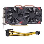 Graphics Card 8GB, RX 580 GDDR5 256Bit Computer Graphics Card with Dual Fans for Desktop PC, 2048 Stream Processor Unit Gaming Video Card for Home Office, PCI Express, HD DVI DP