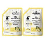 Jr Watkins Liquid Hand Soap Refill Pouch, Lemon, 2 Pack, Scented Liquid Hand Wash for bathroom or Kitchen, Usa Made and Cruelty Free, 34 fl Oz