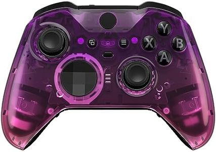 eXtremeRate Gradient Translucent Purple Rose Red Front Housing Shell Case Replacement Kit for Xbox One Elite Series 2, Xbox Elite 2 Core Controller Model 1797 - Thumbstick Accent Rings Included
