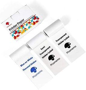 Memoqueen M03 Mini Printer Thermal Paper,White Adhesive Thermal Paper Printing Paper, Black Text, 77mmx3m, 3 Rolls, Images Keep for 2 Years, Best for Text,Notes,memo,Photo Picture,to-do List