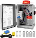 LINKCRO Septic Pump Alarm，Sump Pump Alarm with Pump Control Panel， High Water Septic Tank Alarm Featuring 110DB Water Level Alarm，Indoor/Outdoor Alarm Light for Sump,