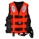 Inllex Life Jacket with Lifeguard Whistle 3-Buckle and Crotch Straps , Adults Life Jacket for Fishing Surfing Diving Rafting Kayaking, 360° Reflective Strip Adjustable Safety Strap Personal Floatation Device