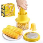 Corn Peeler, Corn Stripper, Corn cob Stripping Tool Corn Cutter & Remover with Built-in Cup Grater, Corn Kernel Cutter Ginger Grater