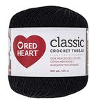 Red Heart Classic Crochet, Thread Size 10, Black (144-12)