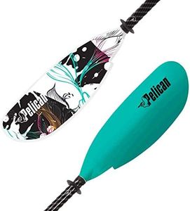 Pelican Symbiosa Kayak Paddle - Adjustable Fiberglass Shaft with Nylon Blades - Lightweight, Perfect for Kayaking - 90.5 to 94.5 in - Light Teal