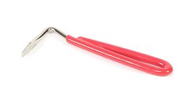 Freerein Equipment PACK of 10 - EZI-GROOM Pear Shaped Strong Metal Hoof Pick with Coloured Vinyl Handle for Grooming - (Pink)